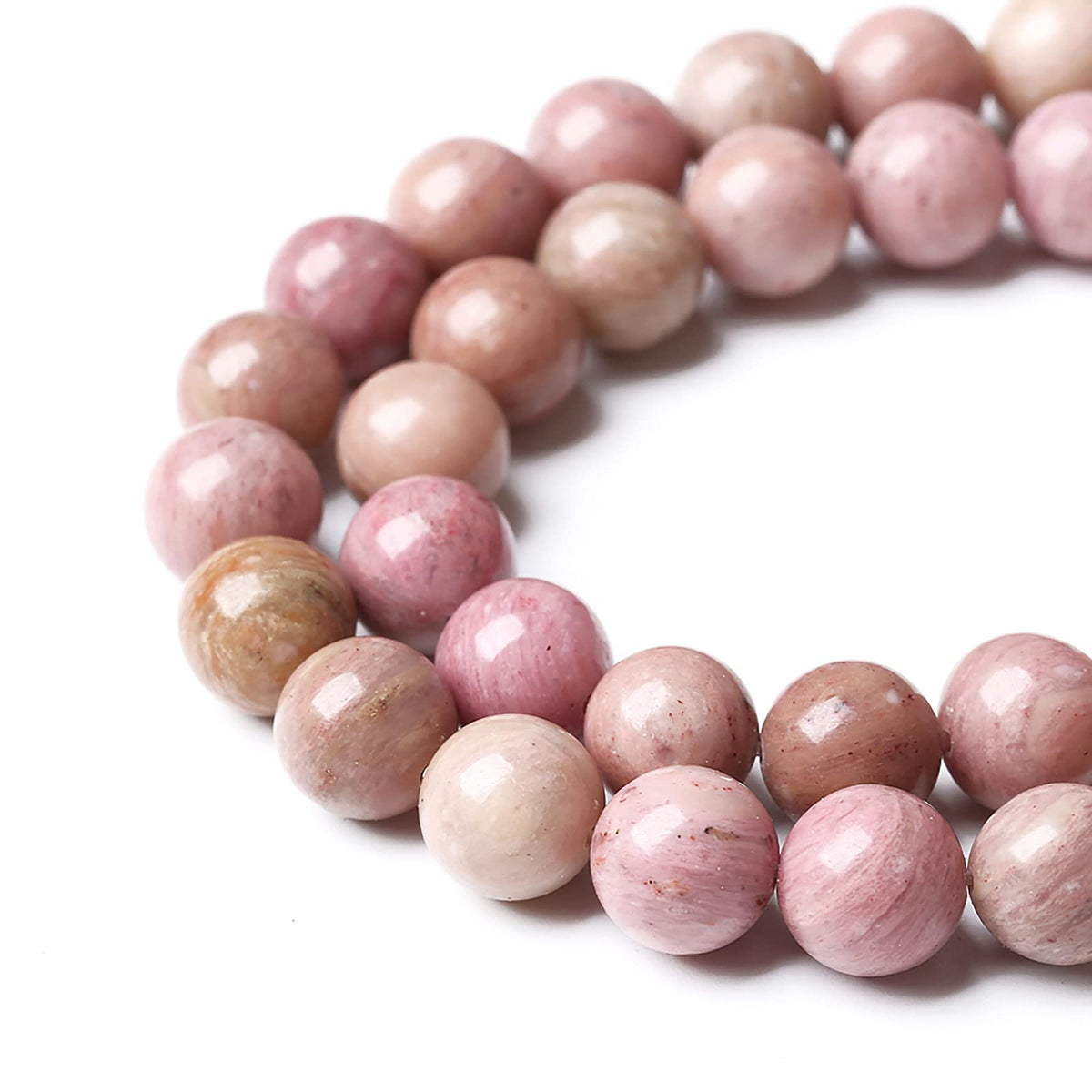 36PCS 10mm AAA Natural Pink Rhodochrosite Beads Stone Round Loose Beads for Jewelry Making DIY Bracelet Necklace 15 Inch,Energy Stone Healing Power (10mm, Rhodochrosite)