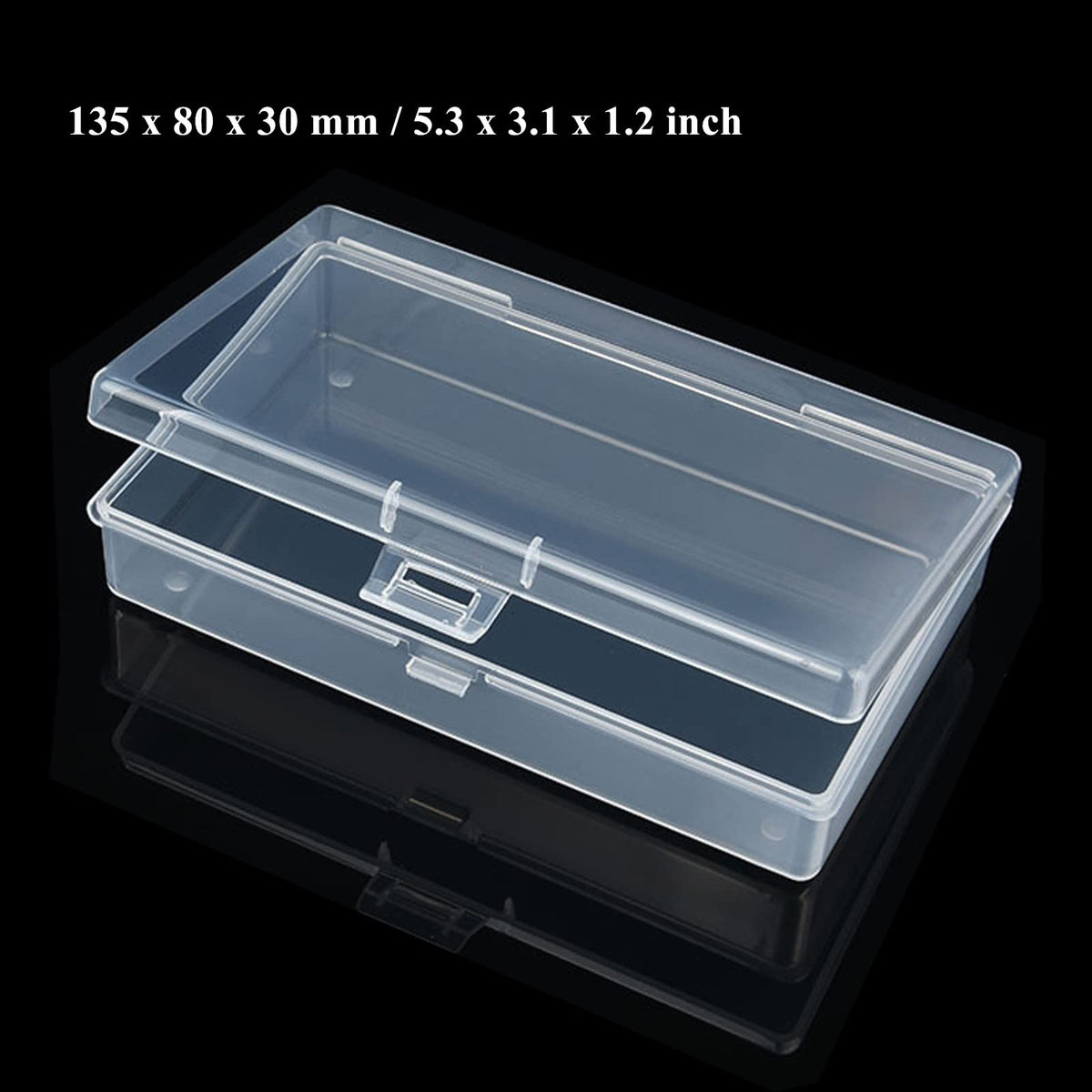 Thintinick 28 Pack Rectangular Mixed Sizes Clear Plastic Storage Containers Box with Hinged Lid for Beads and Other Small Craft Items