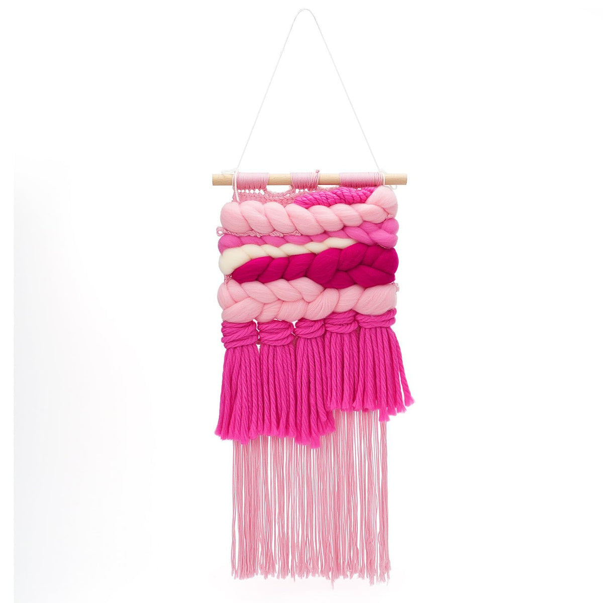 Weaving Loom for Beginners and 1 Set of Weaving Works Complete Yarn Kit with Detailed Friendly Instructions, Parents and Children in The Holiday Experience Weaving Brings Fun Pink
