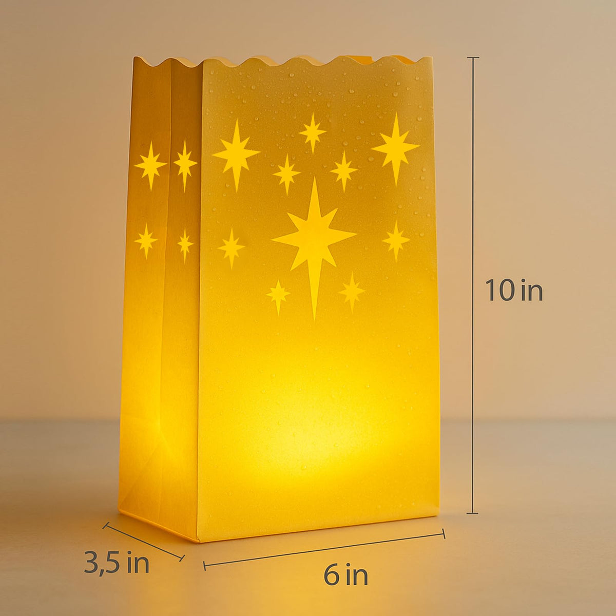 Btanadi Waterproof 100-Pack Luminaria Bags with LED Candles – Reusable White Plastic Luminaries for Outdoor, Christmas, Wedding & Party Decorations