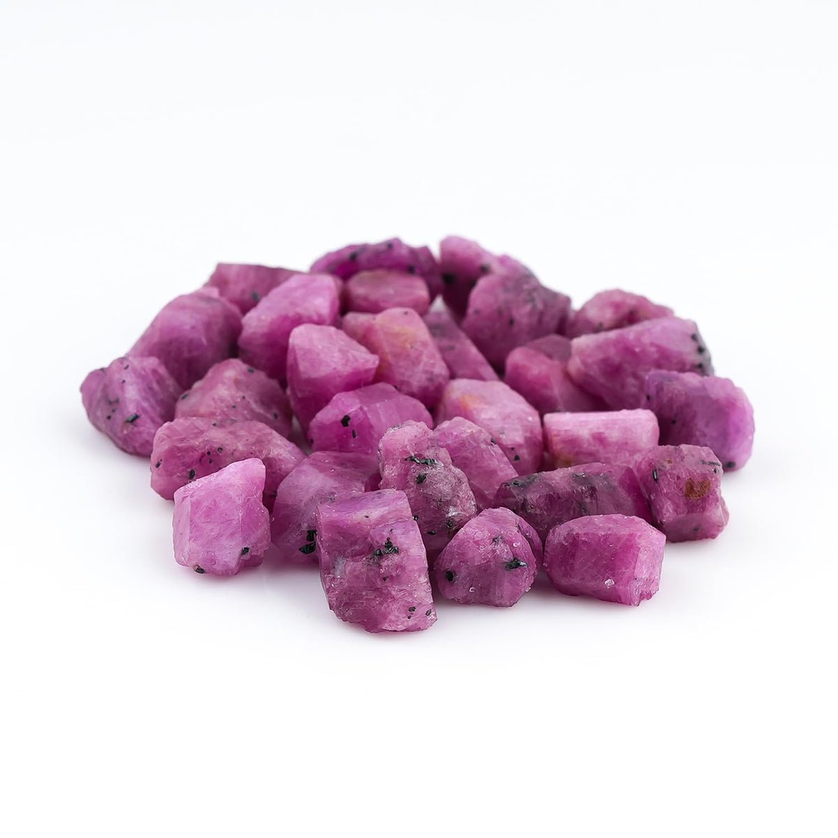 GEMKORA 10pcs Natural Ruby Stone, Birthstone, Raw Crystals, Jewelry Making Rough Supply, Wholesale Bulk Gemstones (6 to 10mm Size)