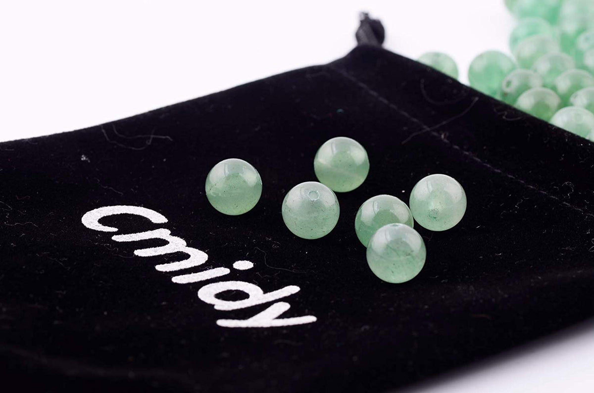 Natural Stone Beads 100pcs 6mm Green Aventurine Round Genuine Stone Beading Loose Gemstone Hole 1mm DIY Charm Smooth Beads for Bracelet Necklace Earrings Jewelry Making (Green Aventurine, 6mm)