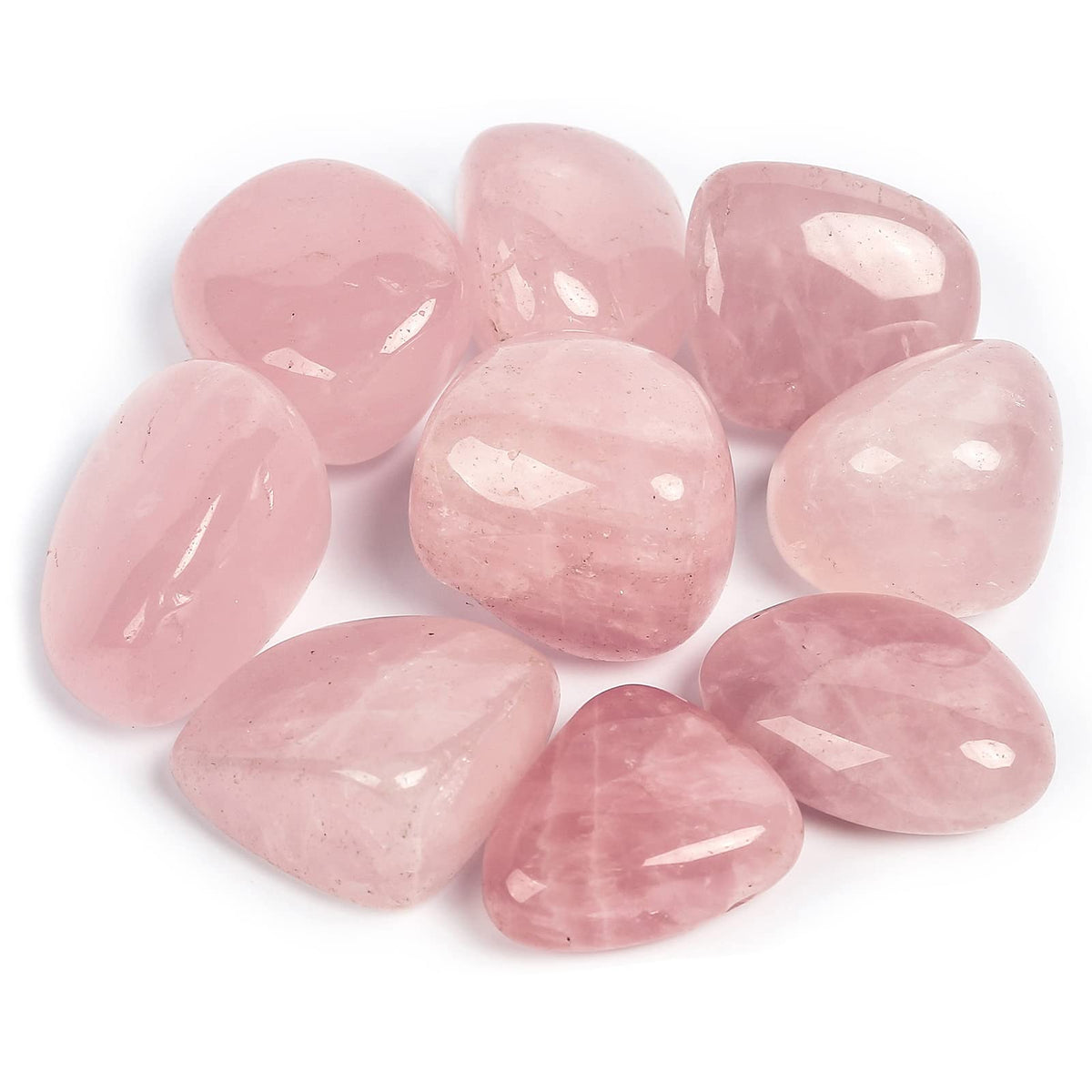 ZenQ 1/2 lb Tumbled Rose Quartz Stones for Wicca, Reiki, and Energy Crystal Healing, Natural Rose Quartz Crystal from Brazil