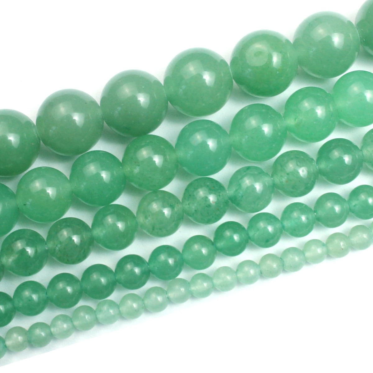 Cynbpm Natural Stone for Jewelry Making Gemstone Green Round Loose Beads Aventurina Verde Piedra Real Jade Crystal for Bracelets Necklace 6mm