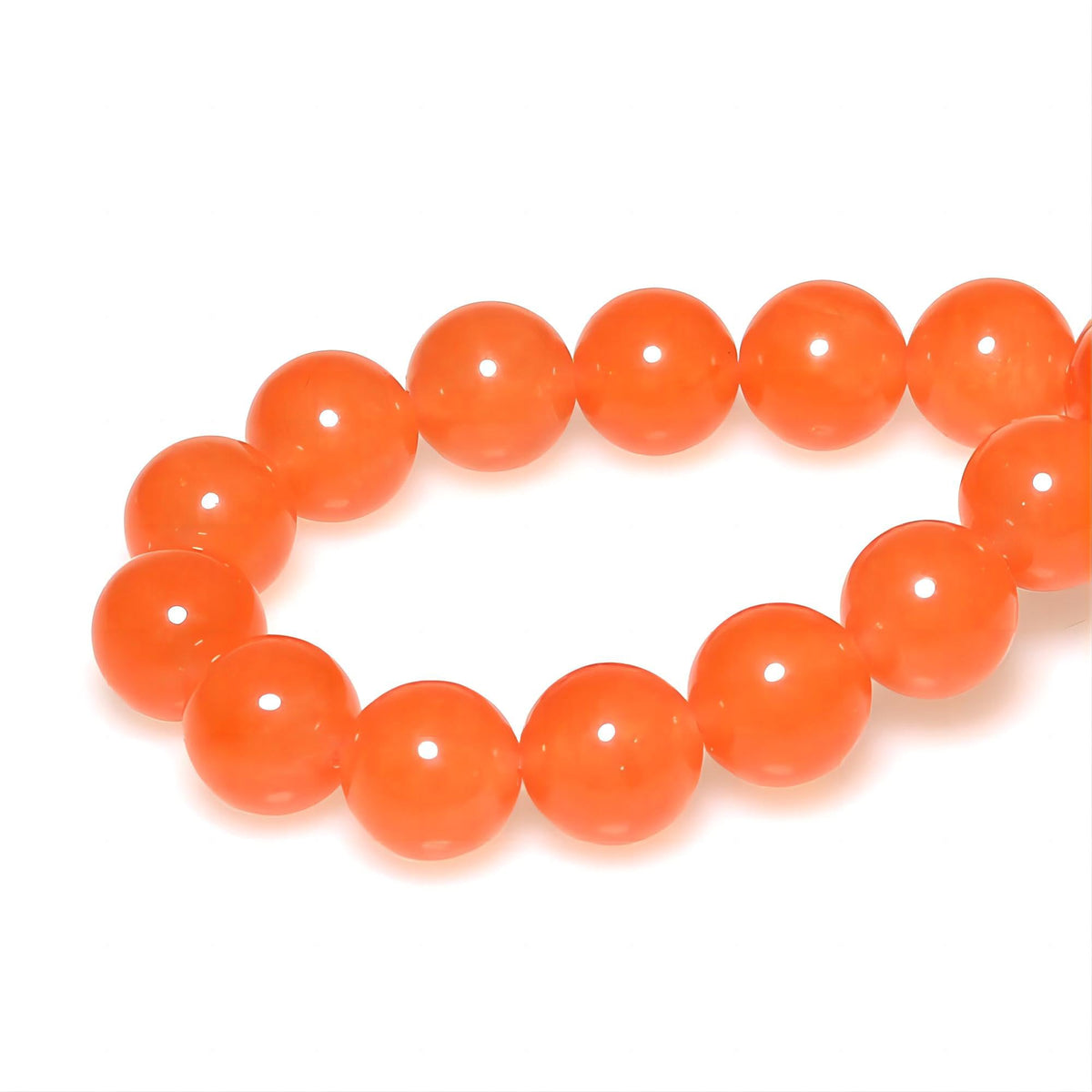 MJDCB Stone Beads 8mm 43pcs Round Orange Red Jade Loose Gemstone Bead Charms for Jewelry Making Bracelet Necklace Earring Pendant