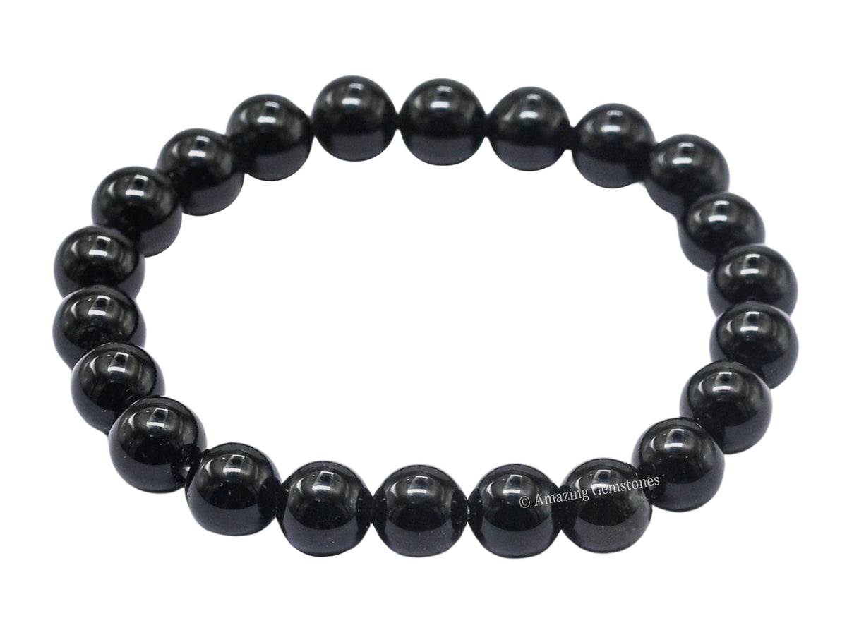 Amazing Gemstone Crystal Bracelet for Women Men's Gifts - Protection Healing Crystal Bracelet - 8mm Gemstone Beaded Stretchable Bracelet Pulseras Para Hombres Mujer Stocking Stuffers Mothers Day Gift (Black Obsidian)