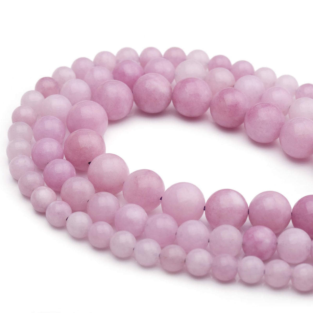 35pcs 10mm Natural Gemstone Beads for Jewelry Making Supplies,Pink Chalcedony Healing Crystal Polished Round Loose Stone Beads for Bracelet Necklace 15 Inch