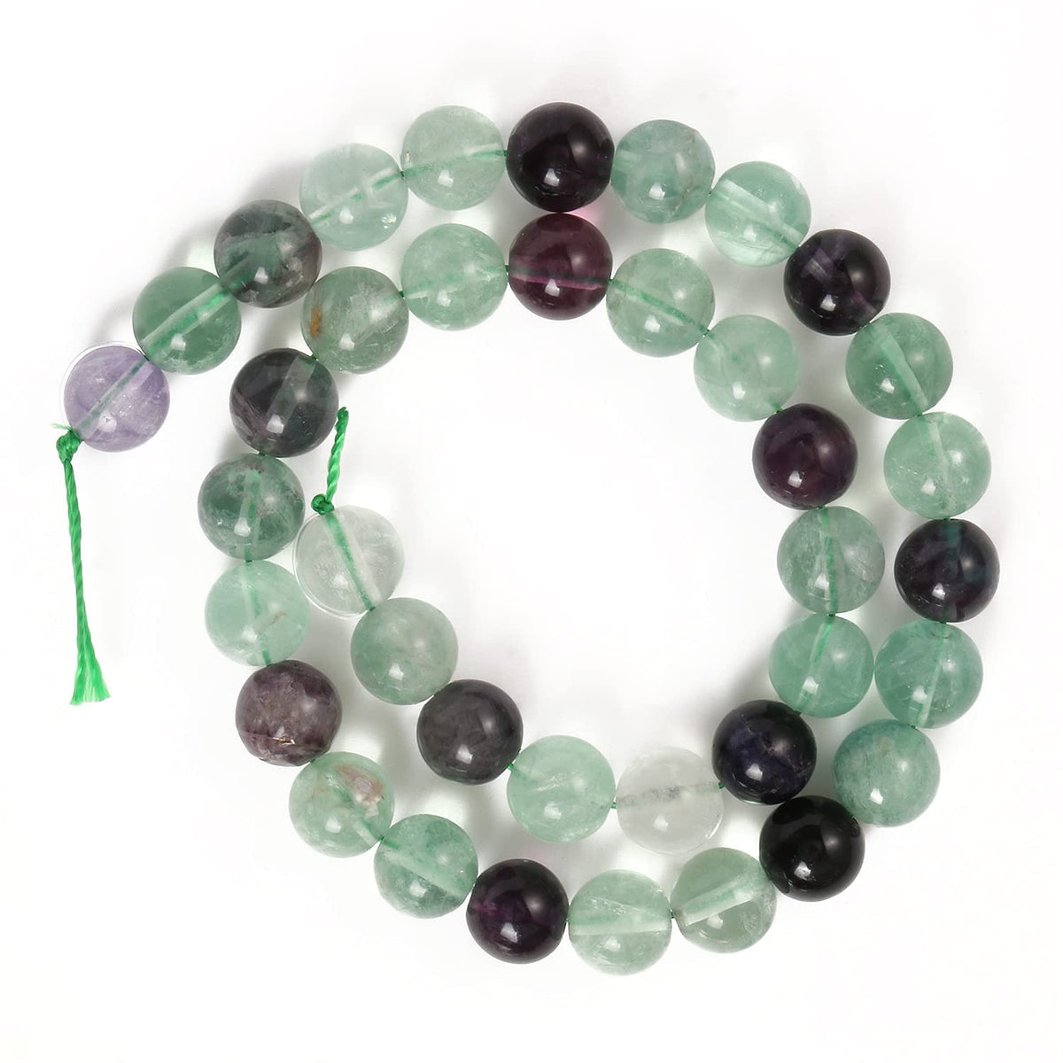 45pcs 8mm Natural Stone Beads Fluorite Beads Energy Crystal Power Gemstone for Jewelry Making, DIY Bracelet Necklace