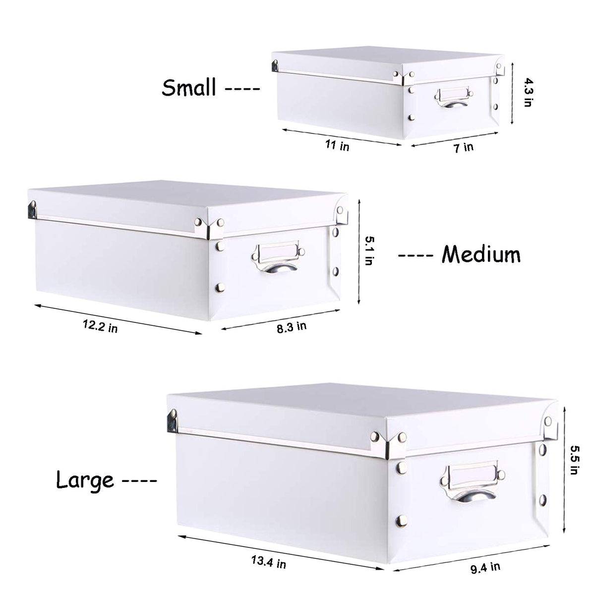 SEEKIND Decorative Storage Boxes with Lids,Water-Proof Storage Bins for Shoes,Clothes,Office …