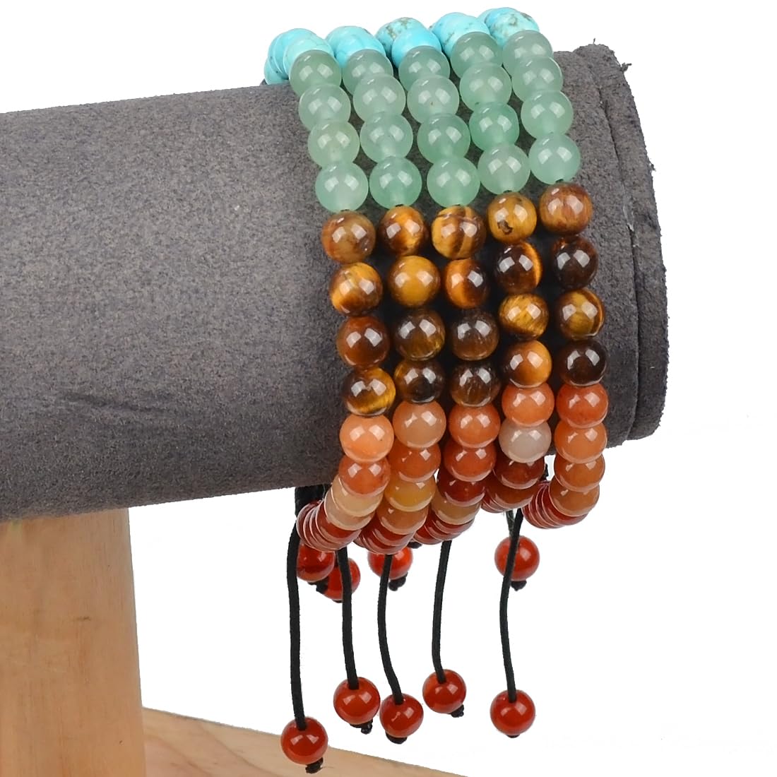 MASSIVE BEADS Seven Chakra Stones - Stone of Balance Energy - Handmade Yoga Adjustable Macrame Bracelet Natural Stone Crystal Healing Power Energy Gifts for Unisex Adult 6mm