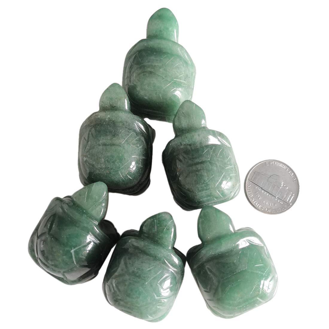 Gemgogo 2 Pcs Natural Green Aventurine Crystals and Healing Stones,Pocket Carved Tortoise Decor Animal Figurine 1.5 Inches Room Decor Gemstone