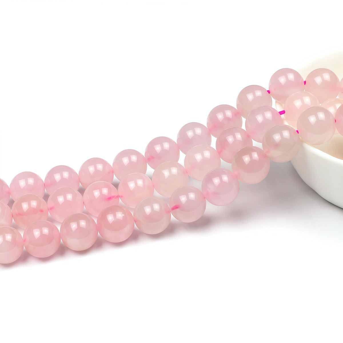 MJDCB 7A Pure Natural Rose Quartz Beads Round Loose Beads for Jewelry Making DIY Bracelet 15" (10mm)