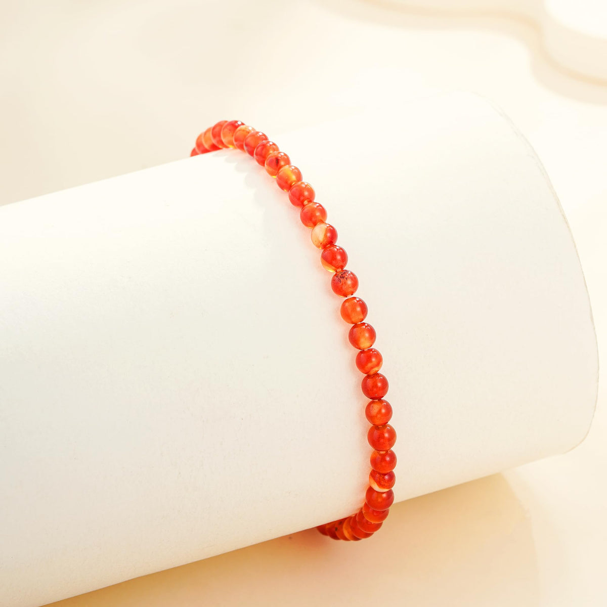 Treasure Bender Red Beaded Protection Bracelet for Women Men, Attract Good Luck and Prosperity, Natural Gemstone Healing Crystals Bracelet Jewelry Gifts for Women Men (Carnelian)