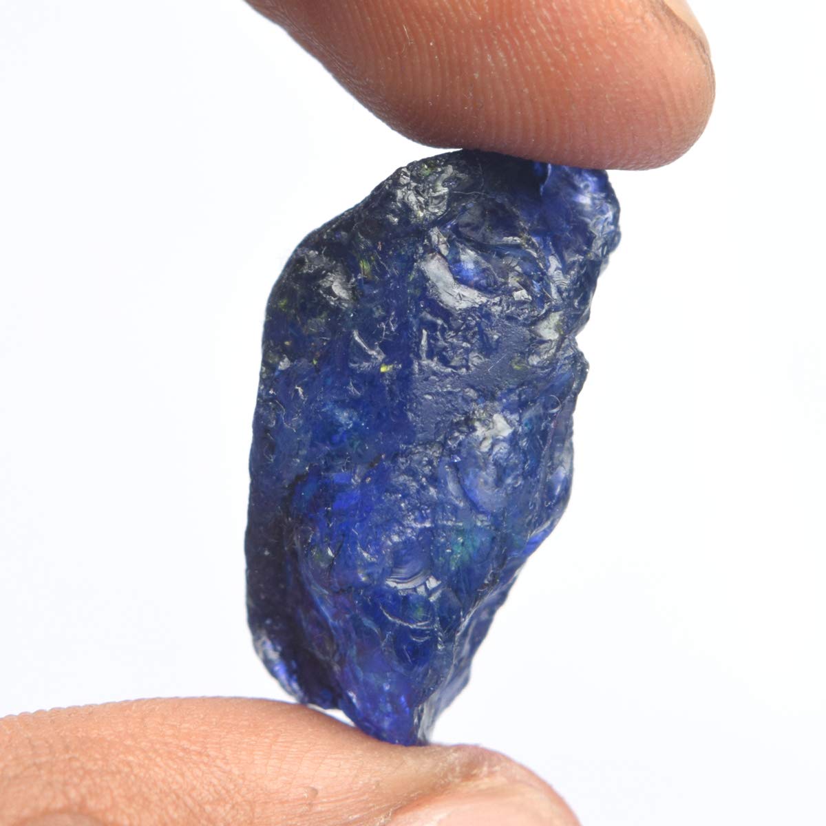 GEMHUB AAA++ Natural Certified Blue Sapphire 34.00 Carat Raw Healing Crystal for Charms Genuine Real Sapphire Gemstone for Jewelry