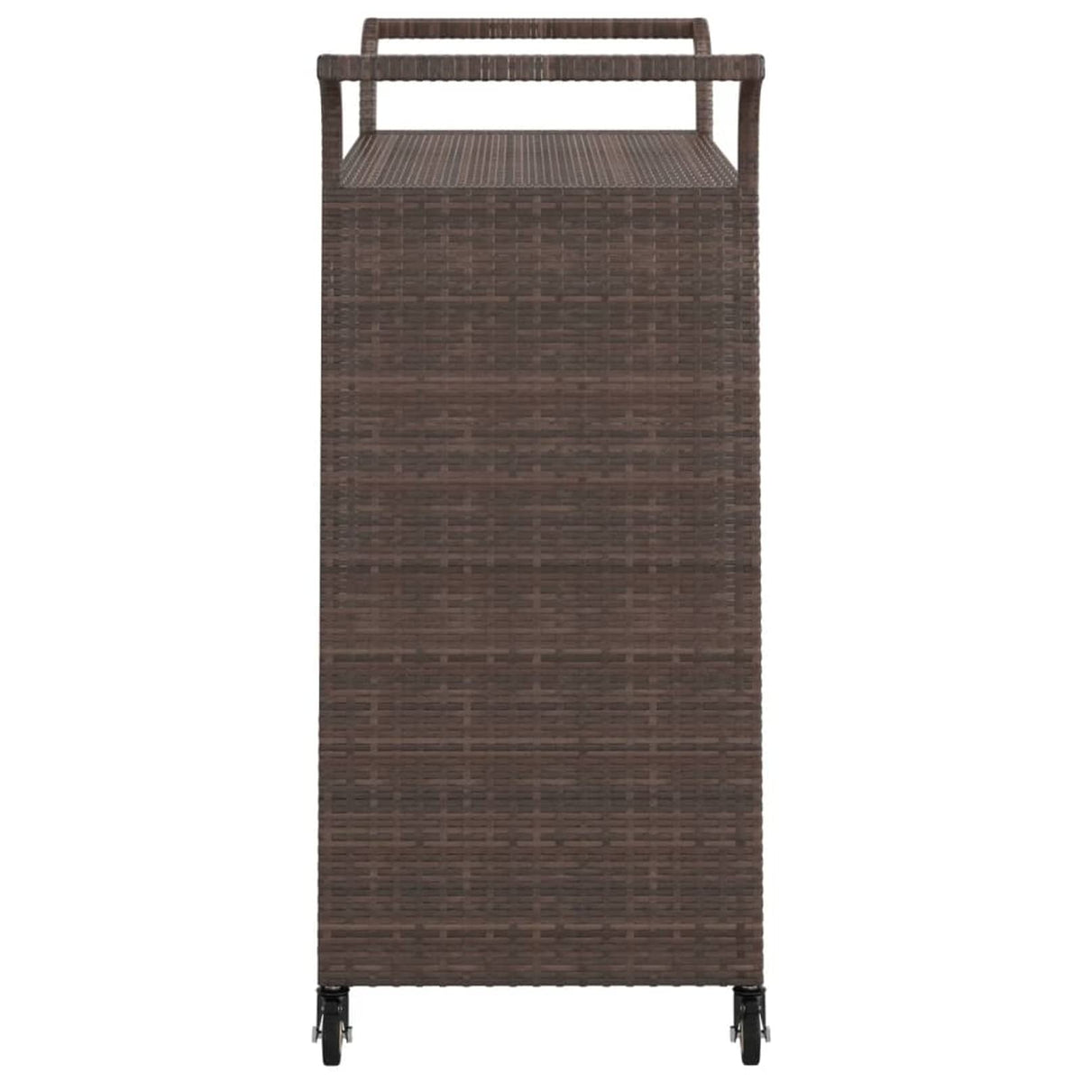 Gecheer Bar Cart with Drawer Brown 39.4"x17.7"x38.2" Poly Rattan 1103206A