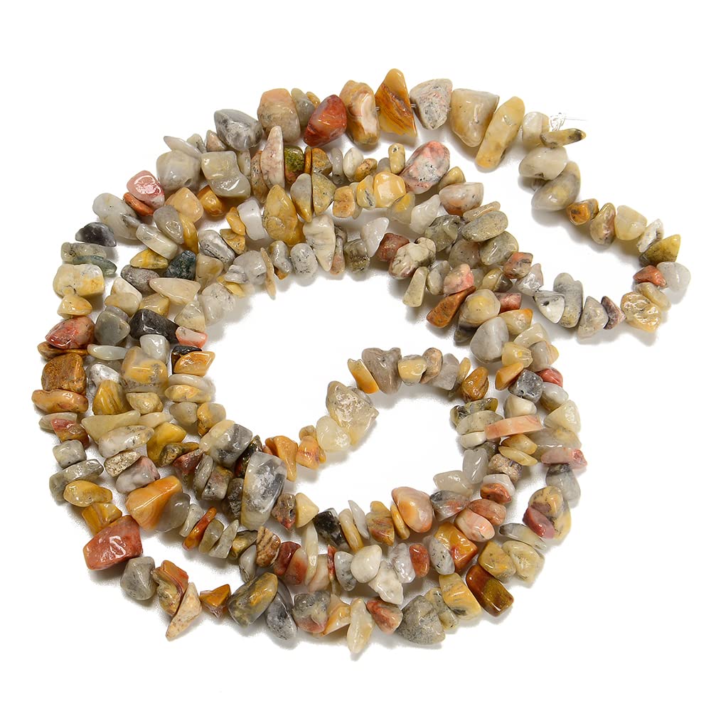 PLTbeads 5-8mm Natural Crazy Lace Agate Gemstone Chips Beads Healing Crystals Waist Bracelets Necklace Kit Irregular Stone DIY Crafts Design Jewelry Making