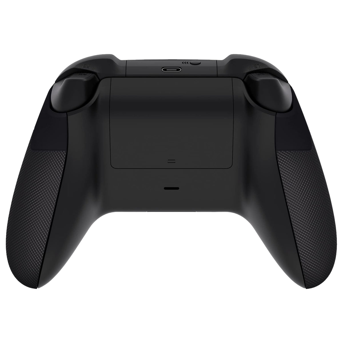 eXtremeRate Rubberized Grips Replacement Back Panels for Xbox Series X/S Controller, Black Performance Non-Slip Diamond Texture Side Rails Handles for Xbox Core Controller - Controller NOT Included