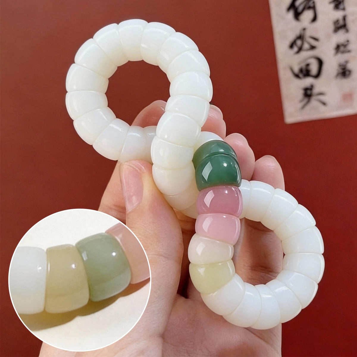 Embtrem Fidget Bracelet Natural Bodhi Seeds Beaded Bracelets Zen Fidget Stretch Bracelets Alleviate Anxiety Stress Protection Healing Bodhi Jewelry Gifts for Women Men