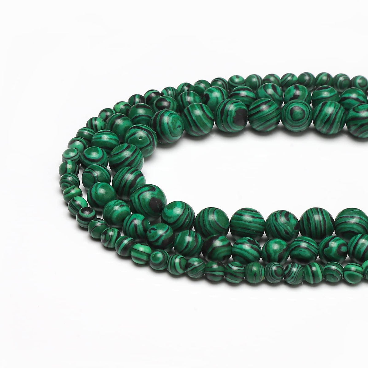 60pcs 6mm Malachite Loose Beads for Jewelry Making, Natural Semi Precious Beads Round Smooth Gemstone Spacer Beads Charms for Necklaces Bracelets