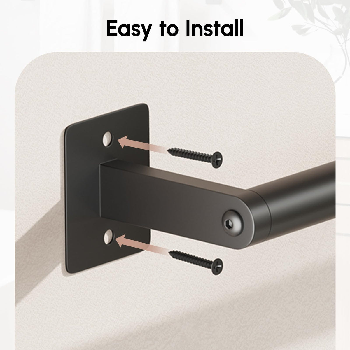 USHOWER Matte Black Towel Bar, 24 Inch Towel Racks for Bathroom Wall Mounted, Heavy Duty Stainless Steel Towel Holder, Easy Installation (Total Length 26 Inch)