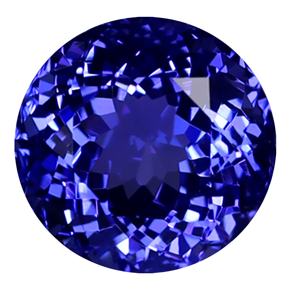 2.29 ct AIG Certified AAAA Grade 8 mm Round Cut Violetish Blue Genuine Tanzanite Natural Loose Gemstone