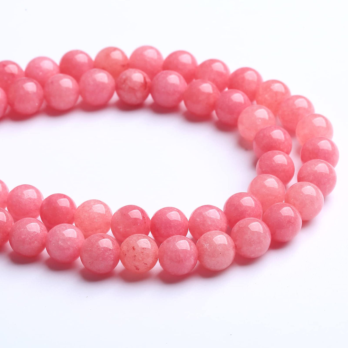 120PCS 6MM Natural Stone Pink Jade Beads Rhodochrosite Chalcedony Beads for Jewelry Making DIY Bracelet 2 Strands