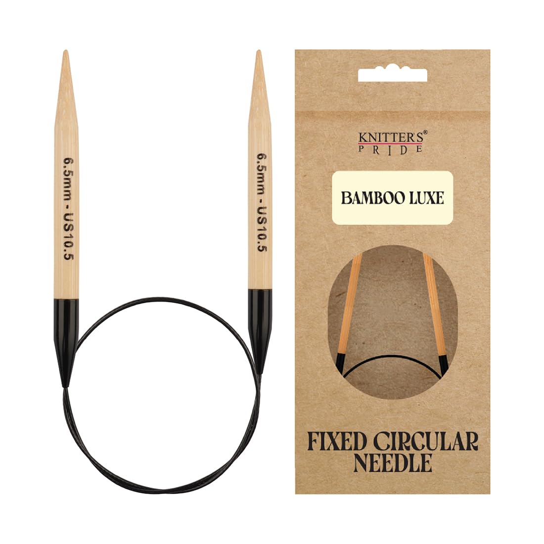 Knitter’s Pride Bamboo Luxe Fixed Circular Needles 40"" (100cm) – US Size 10.5 (6.5mm)