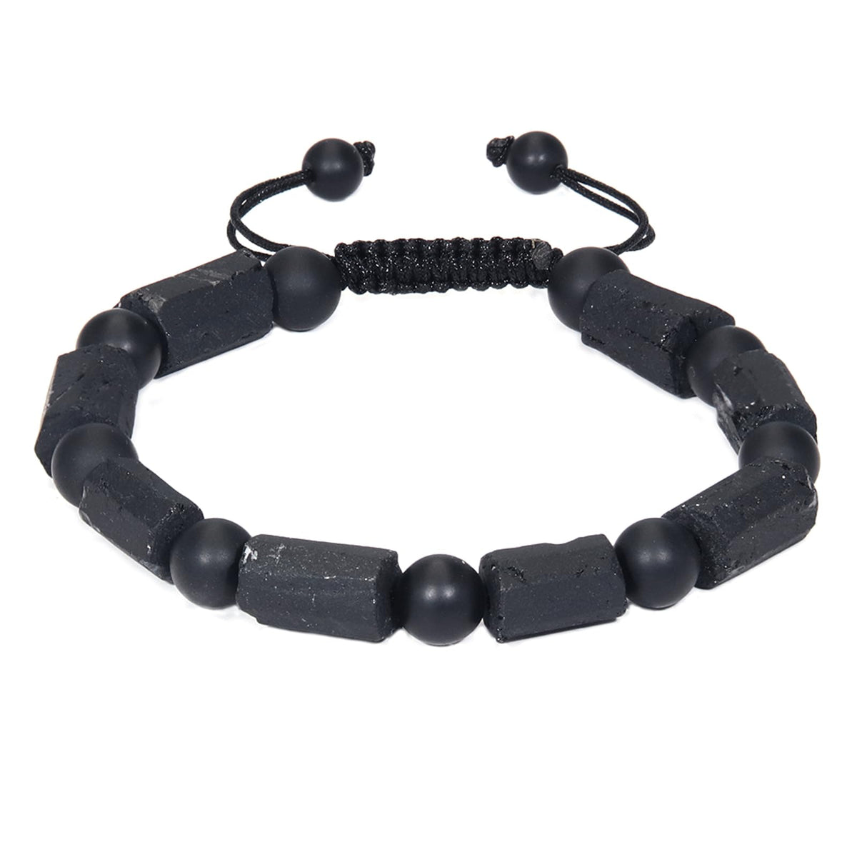 GENASTO Black Tourmaline Stone Bracelet for Men - Premium Tourmaline Crystal Onyx Beads Mens Bracelet, Protection Chakra Healing Beaded Bracelets Men's Gifts Jewelry for Him