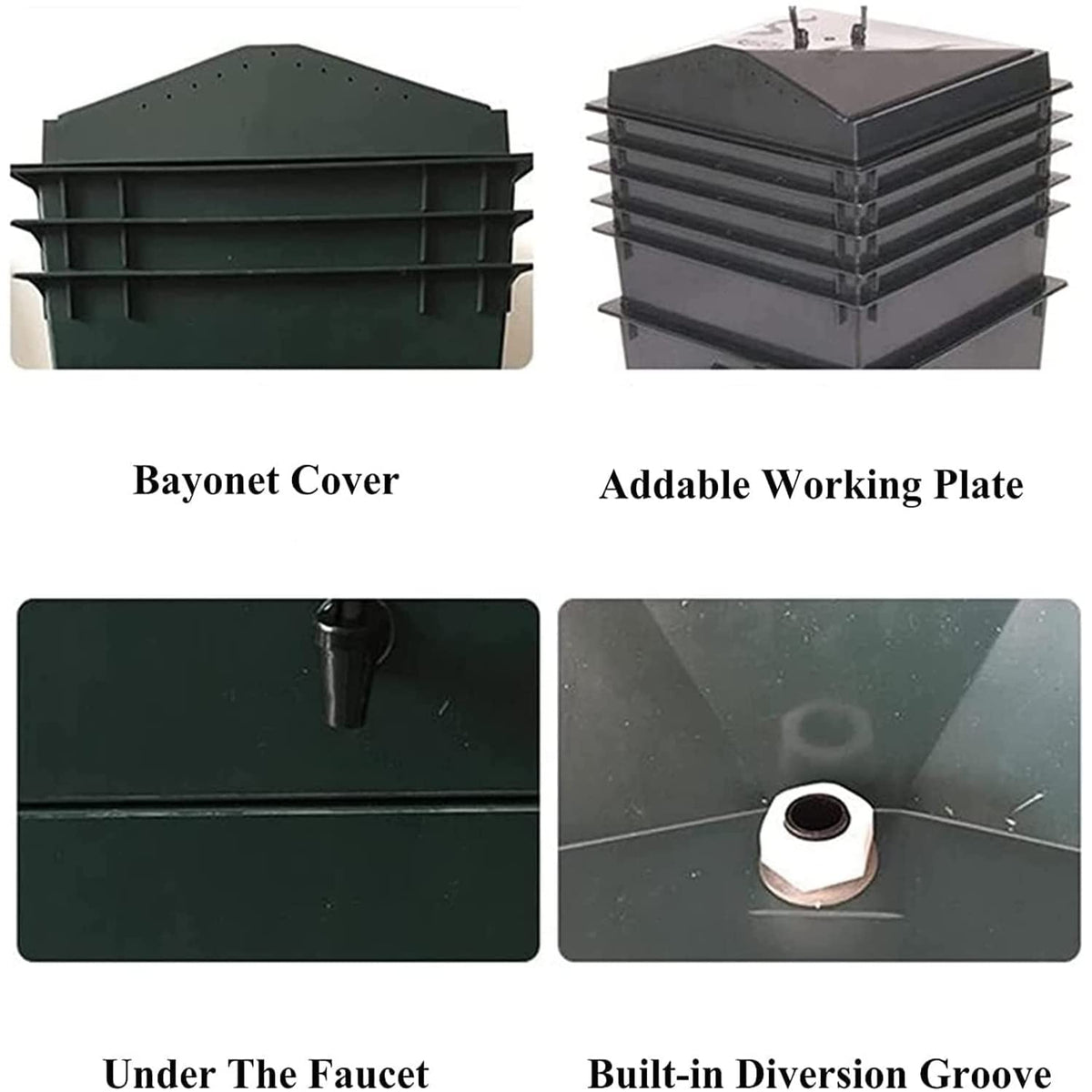 50 L Worm Farm Kit, 5-Tray Worm Composter, Expandable Worm Composting System, Outdoor Composting Bins, for Recycling Food Waste