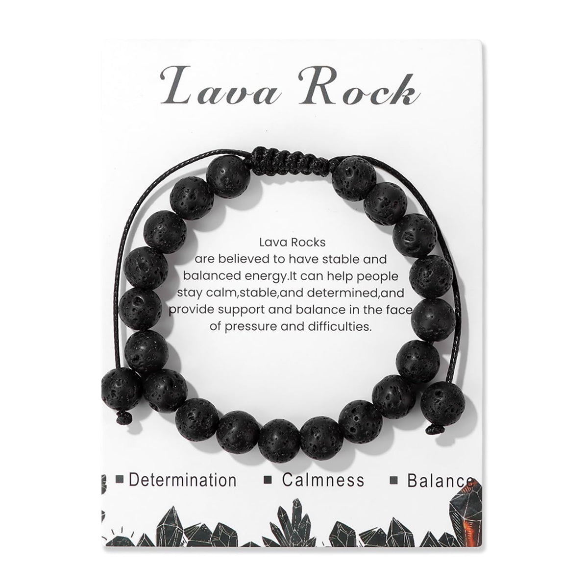 Lava Stone Bracelet for Men Women 8mm Dainty Handmade Adjustable Lava Bead Bracelet Healing Crystal Bracelet Gemstone Bracelets Lava Rock Bracelets for Women