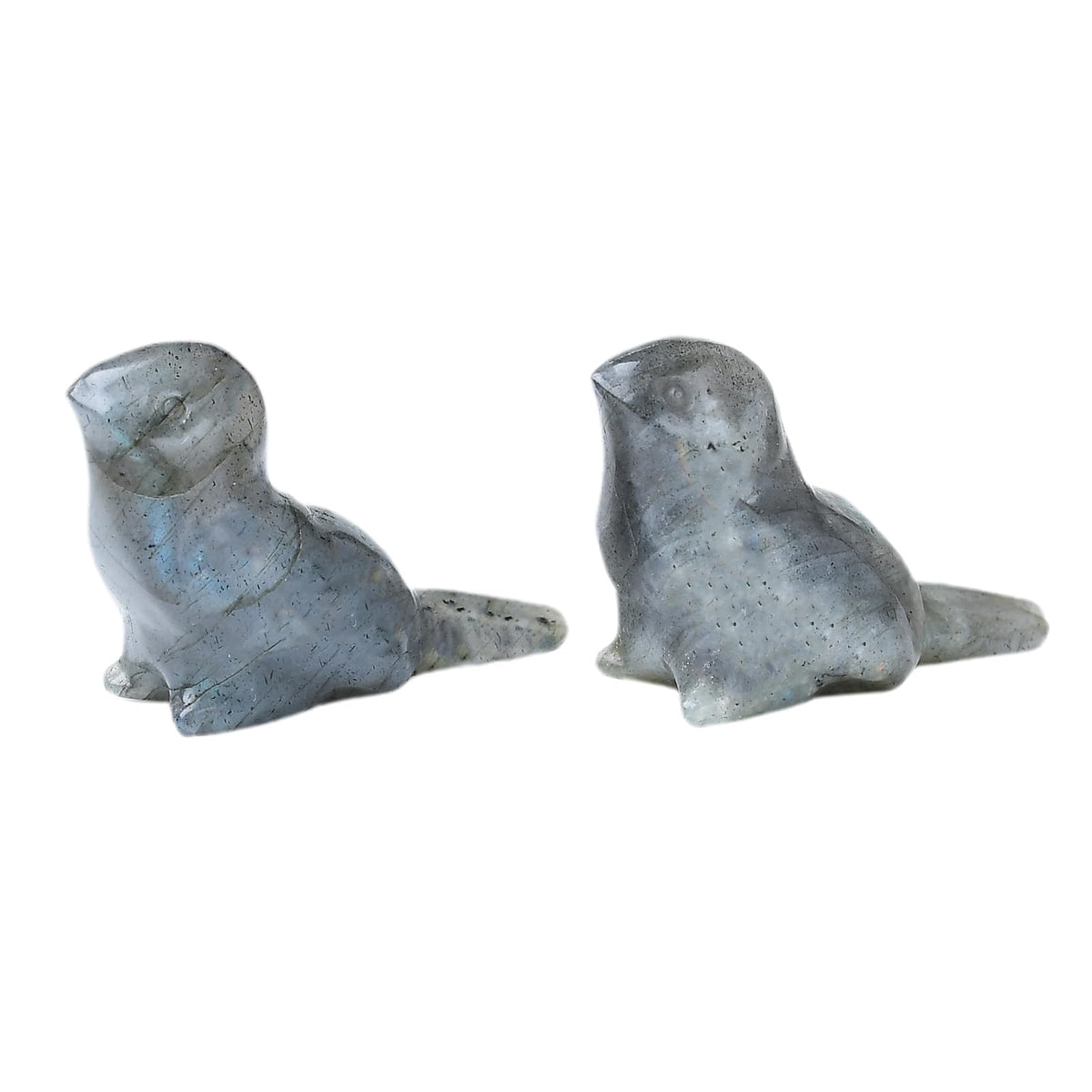 WUYOUSHI 2pcs Crystal Bird Figurines - Moonstone Sculptures Decorative Birds Crystal Animal Statues Home Decor Unique Bird Gifts
