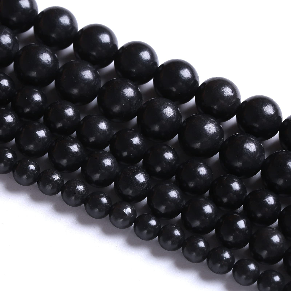 4MM 88PCS Natural Stone Shungite Beads Crystal Loose Beads for Jewelry Making DIY Bracelet