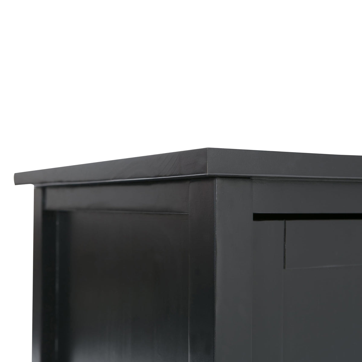 SIMPLIHOME Warm Shaker TV Stand - 47 inch Wide Solid Wood Media Console in Black, Transitional Entertainment Center for TVs up to 50 Inches with 2 Cabinets, 2 Drawers, and Cord Management