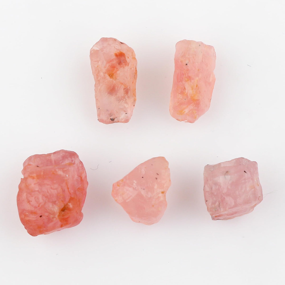 CRYSTALIS 5pcs Natural Big Pink Chrysolite Loose Gemstone Wholesale Bulk Rough Jewelry Making Supply, Chakra & Healing Raw Stones, Wire Wrapping, DIY, Gem Collection [12-16mm]