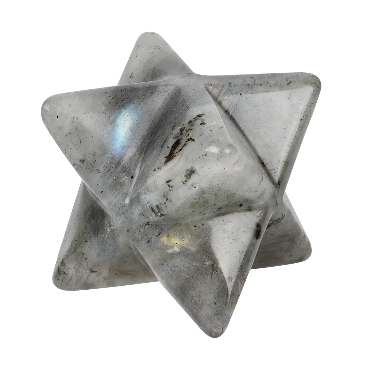 Loveliome Natural Moonstone Merkaba Crystal Protection Sacred Meditation Energy Generator Healing Chakra Six-Pointed Star 1 Inch