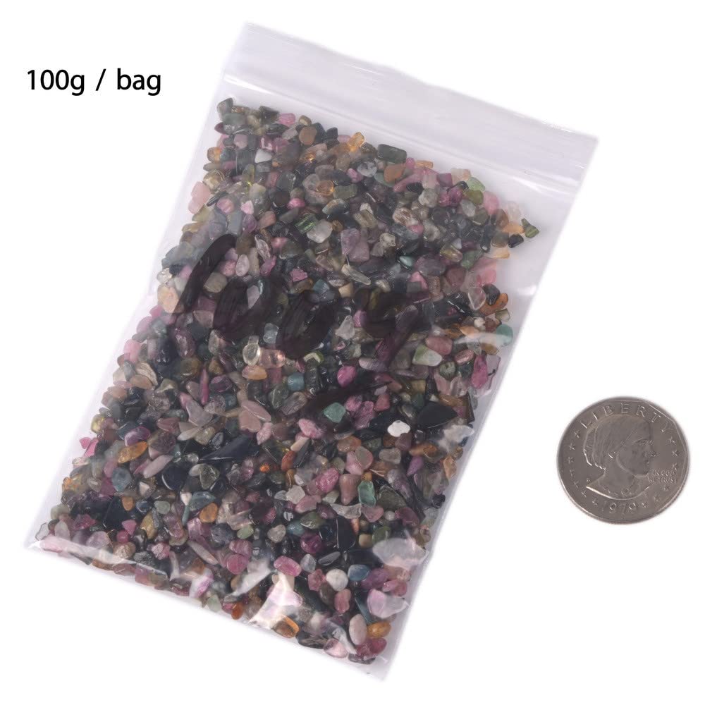 Natural Multicolor Tourmaline Polished Chips Crushed Tumbled Stone Crystal Healing Embellishments 100 grams