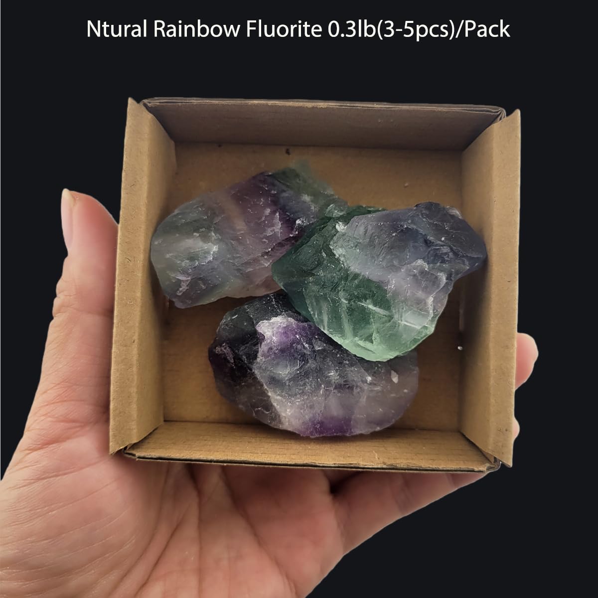 3-5Pcs Natural Raw Crystals 1''-2'' Rough Rainbow Fluorite Rocks for Tumbling Polishing Cabbing Gemstones Crystals and Healing Stones for Wicca Reiki,Fountian Rocks for Decorations (Rainbow Fluorite)
