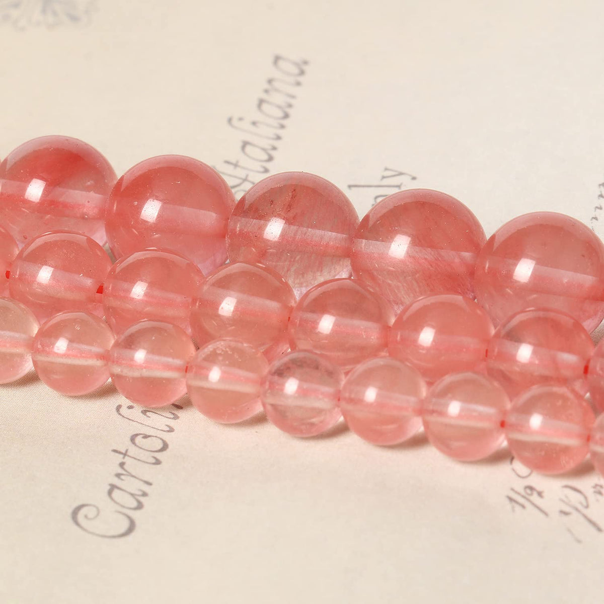 About 60pcs 6mm Natural Stone Beads Watermelon Crystal Beads Crystal Gemstone for Jewelry Making, DIY Bracelet Necklace