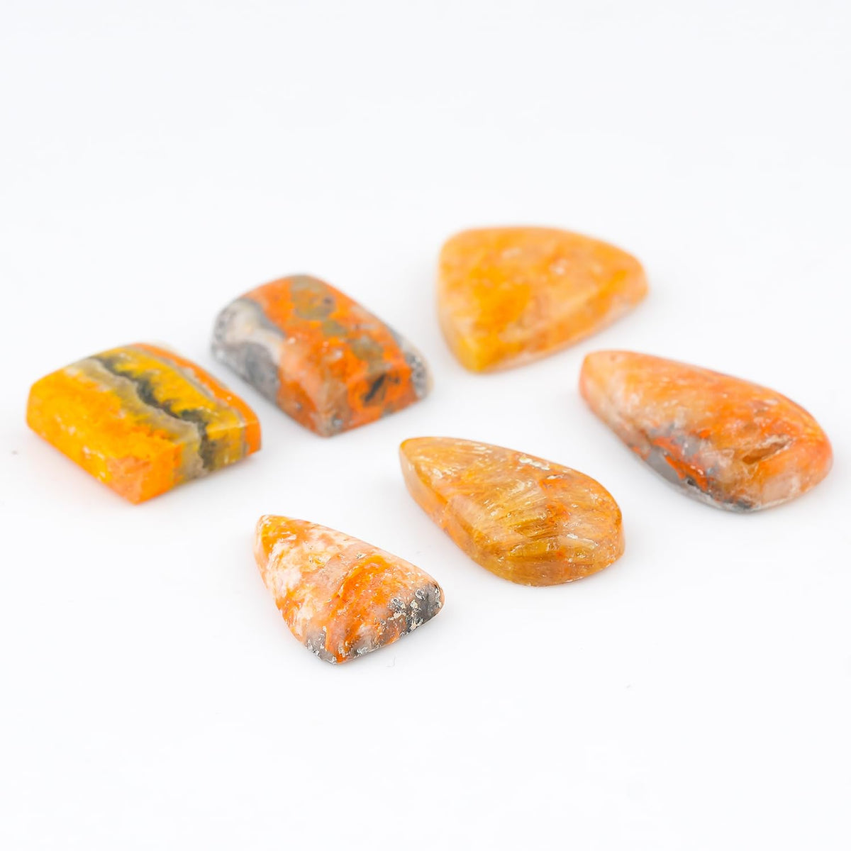ColouredRocks 6pcs, 12-16mm, BUMBLE BEE, Mix Shape, Natural Cabochon Crystals, Loose Gemstone, Wholesale Polished Supply, Jewelry Making, DIY Craft, Gem Collection
