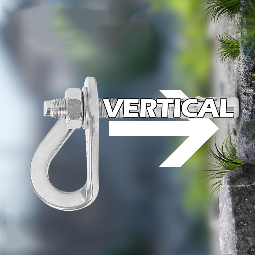 YERGOFE Climbing Holds Anchor Set - 3PCS - 12MM Bolt/30KN - Stainless Steel Bolt Hanger and Bolt Heavy Duty Climbing Holds Weight 3000KG for Indoor Outdoor Climb Train, High Worker, Mountaineering