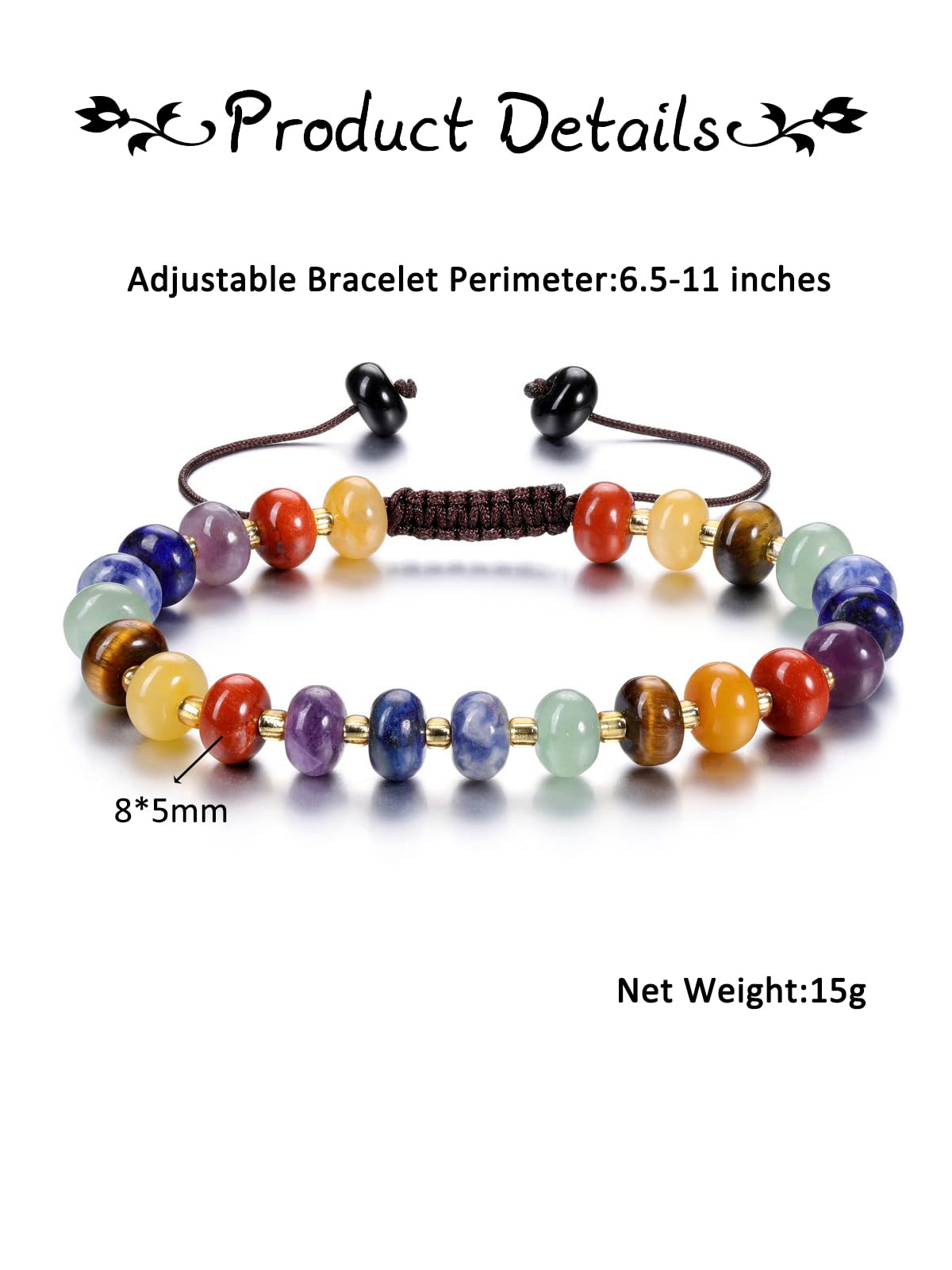 PESOENTH Healing Crystal Chakra Bracelet,Natural Stone colorful Beaded Spiritual Bracelets Gemstone Bracelet jewelry Gifts for Women Her Mom Daughter Birthday Valentines Anniversary