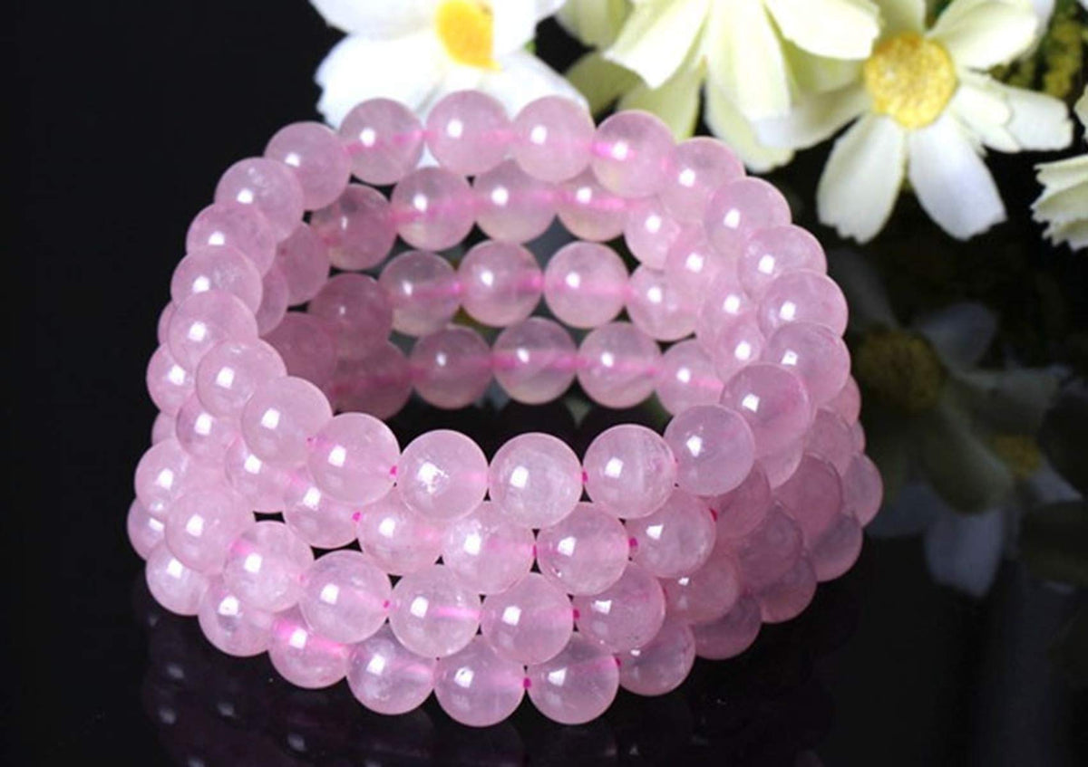 Natural Stone Beads 100pcs 10mm Rose Quartz Round Genuine Real Stone Beading Loose Gemstone Hole Size 1mm DIY Charm Smooth Beads for Bracelet Necklace Earrings Jewelry Making (Pink Rose Quartz, 10mm)