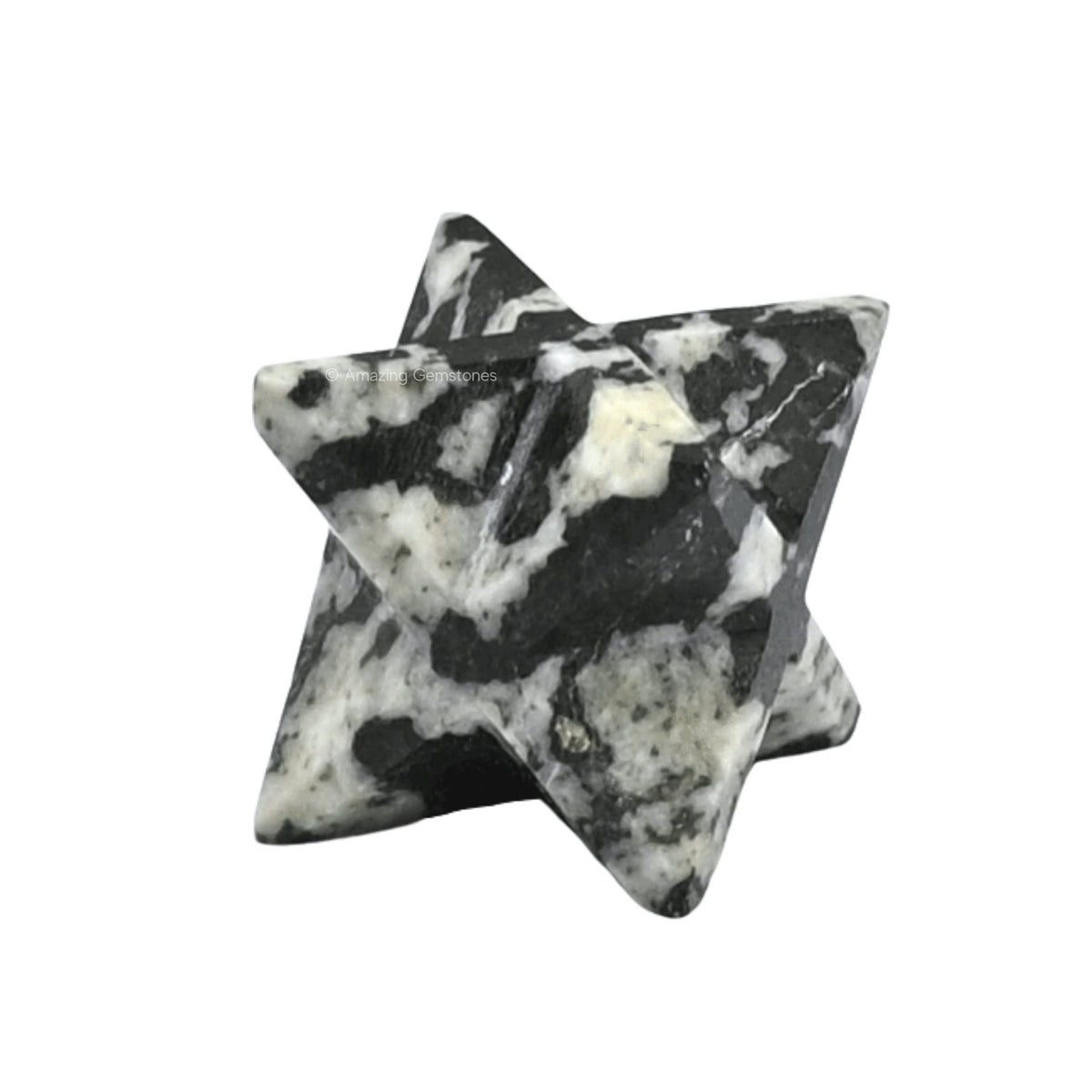 Amazing Gemstone Black & White Tourmaline - 0.75 Inches Metaphysical Merkaba Star for Meditation - Energetic Tetrahedron Crystal and Healing Stones for Spiritual Growth and Healing (15-20mm)