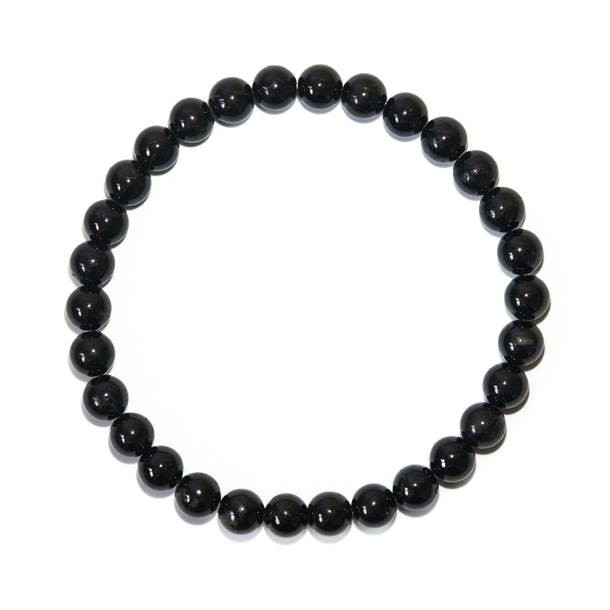 BANANE LAB Black Tourmaline Bracelet Men Women 6mm - Real Natural Protection Crystal Stretch Bracelets - 6.5" Wrist Fit with DIY Repair Kit (Elastic String & Extra Beads) - Grounding Healing Jewelry