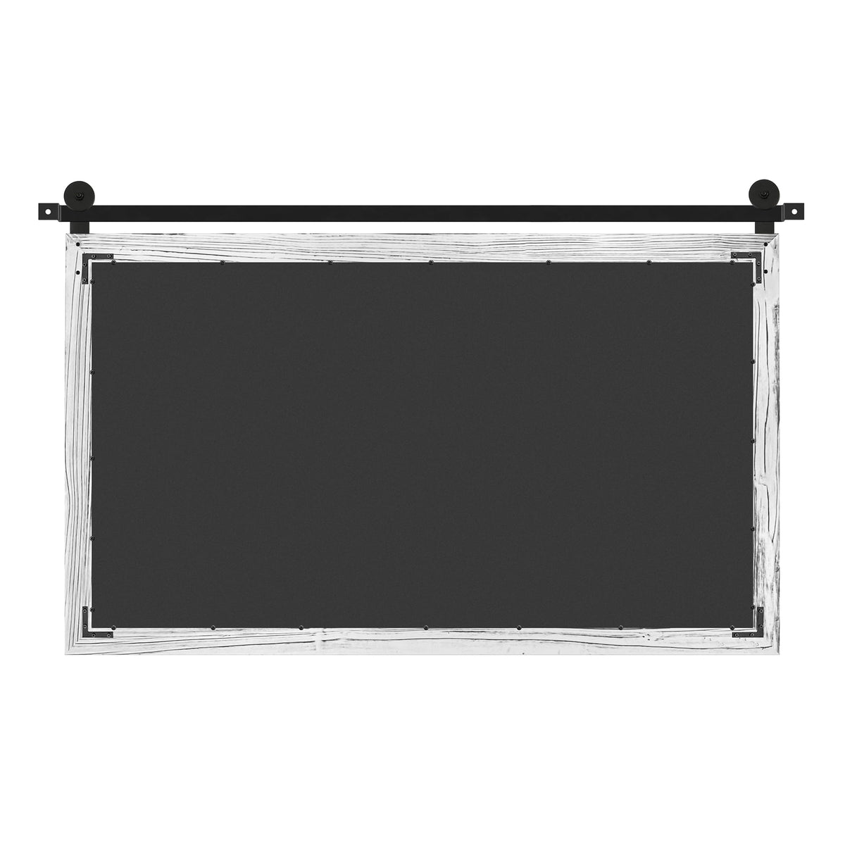 COGOOD Farmhouse Bathroom Mirror - 45 x 30 Large Rectangle Barn Door Mirror for Vanity, Bedroom, Living Room Wall Decor (White)