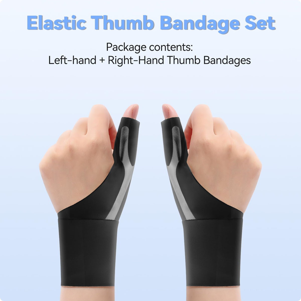 Goldeer Thumb Wrist Brace 1 Pair for Arthritis Pain Relief, Thumb Spica Splint for Carpal Tunnel, De Quervain’s Tenosynovitis & Tendinitis and TFCC, Lightweight Copper Compression Stabilizer Support for Men Women Left Right Hand（M, Black）