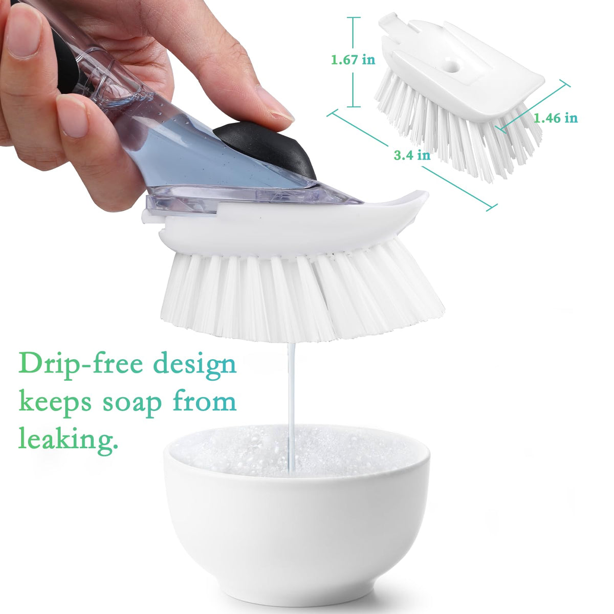 New Brush Refills for OXO New Soap Dispensing Dish Brush - 8 Pack Dish Brush Cleaning Soap Dispensing Head Replacement for Scrubber