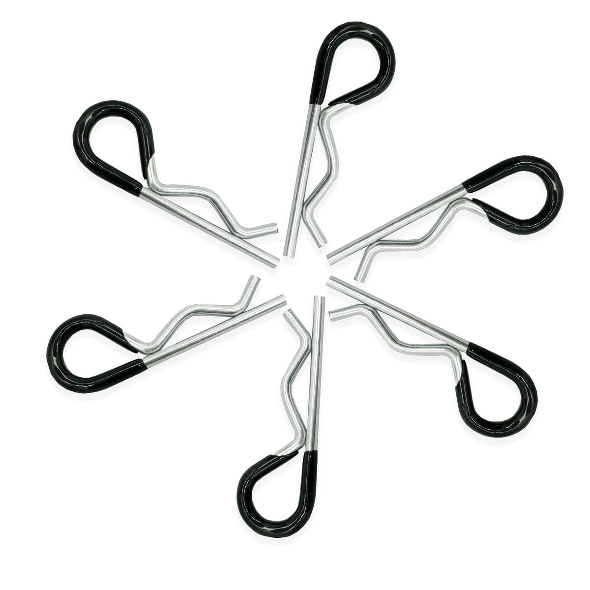 6 Pcs Heavy Duty Hitch Pins Clip R Clips Spring Retaining Wire Hair Pins Cotter Pin Strong Spring Rubber-Coated Grip R Clip for Trailer Tractors Mower Carts Truck Pin Clip M3.5x75mm Yoliko