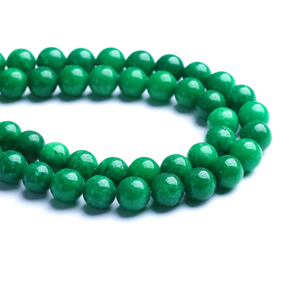90PCS 8MM Natural Stone Green Cloudy Jade Spacer Loose Beads for Jewelry Making DIY Bracelet Necklace