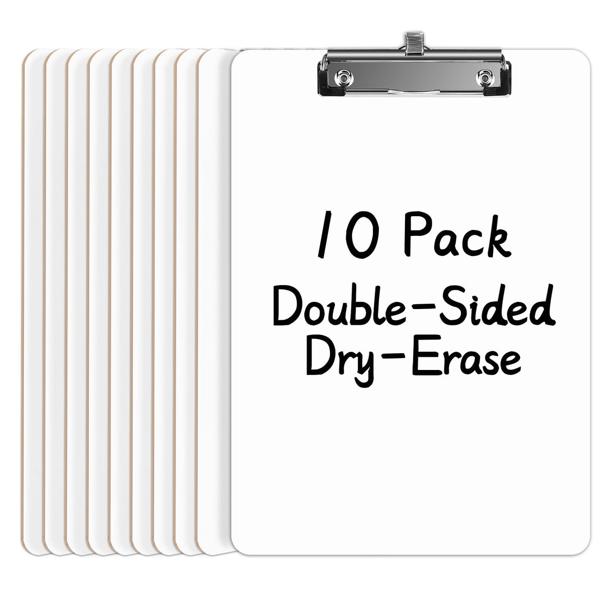Juvealoe Dry Erase Clipboard with Pen Holder, 8.5 x 11 Double-Sided White Boards for Classroom, Teacher, Students, Kid. Size 9 x 12.5 in, School & Home Supply(Pack of 10)
